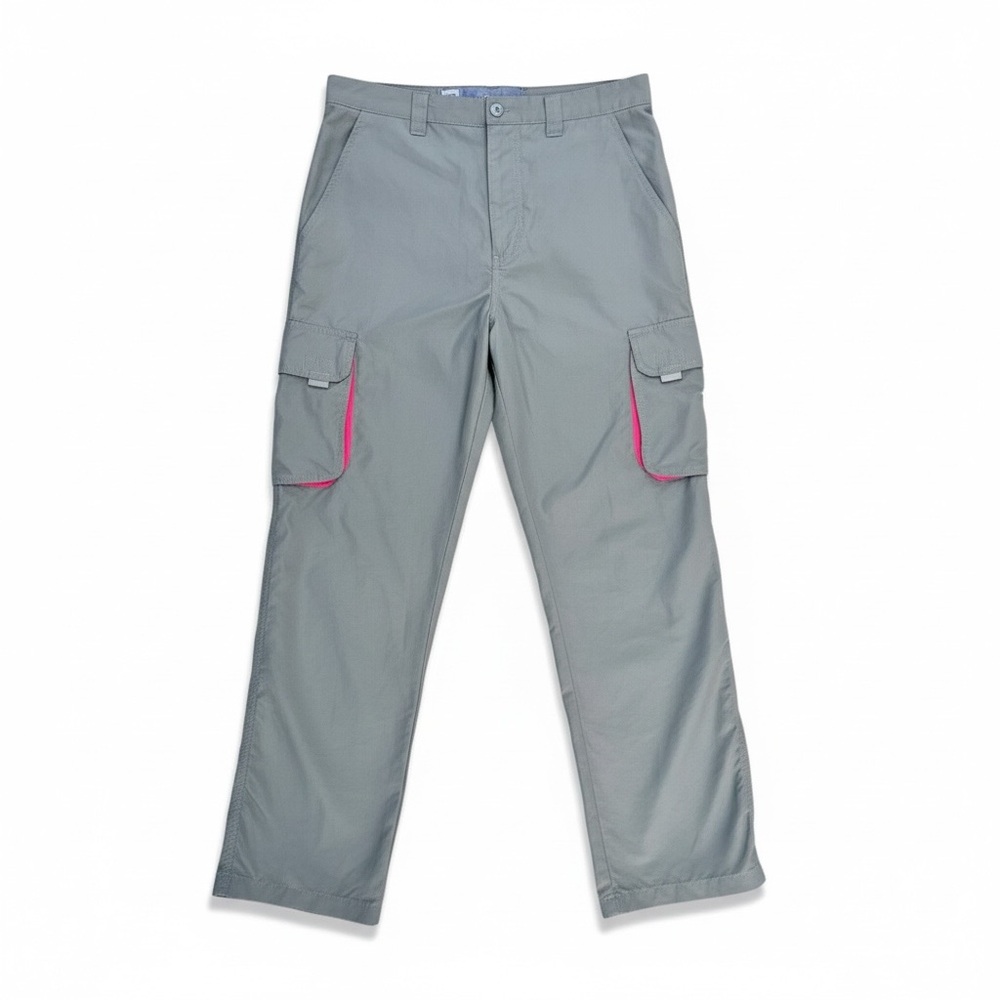 🌊 Quiksilver Gray Cargo Utility Pants w/ Red Accents – Men’s 33